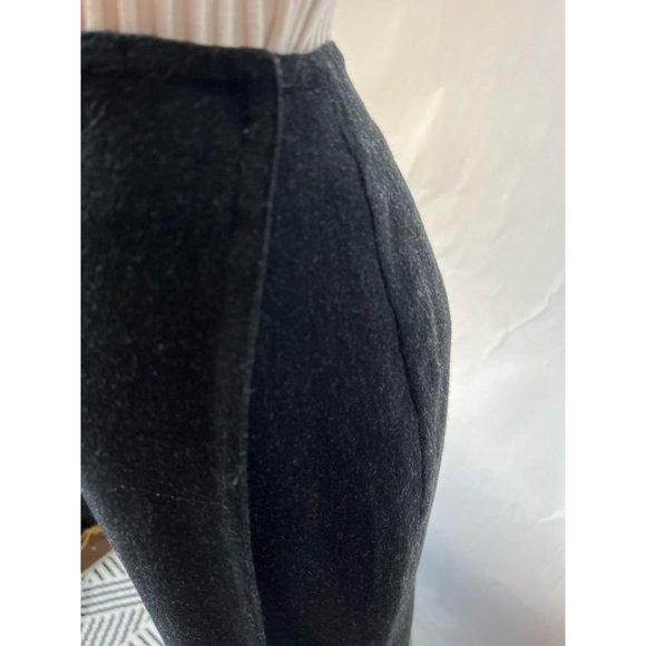 Nine & Co Womens Wrap Skirt Black Gray Chevron Long Maxi Fringe Wool Blend 10 - Picture 8 of 12